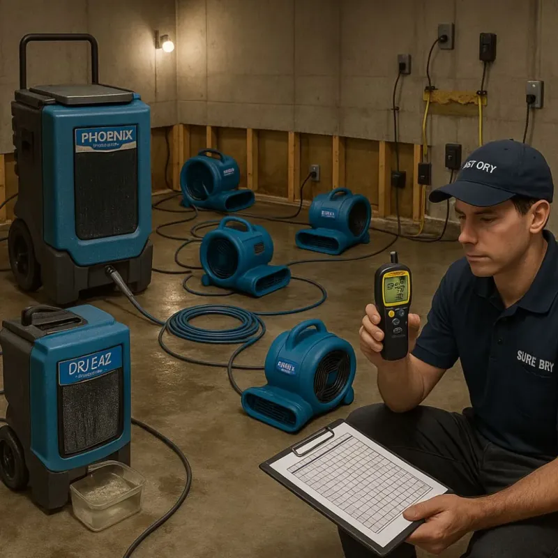 Structural Drying and Dehumidification process in Lakeland, MN